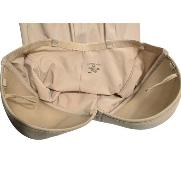 Ambrielle Shapewear Slip 36D Strapless Underwire Cups Body Shaper Slimming Nude - Picture 8 of 15